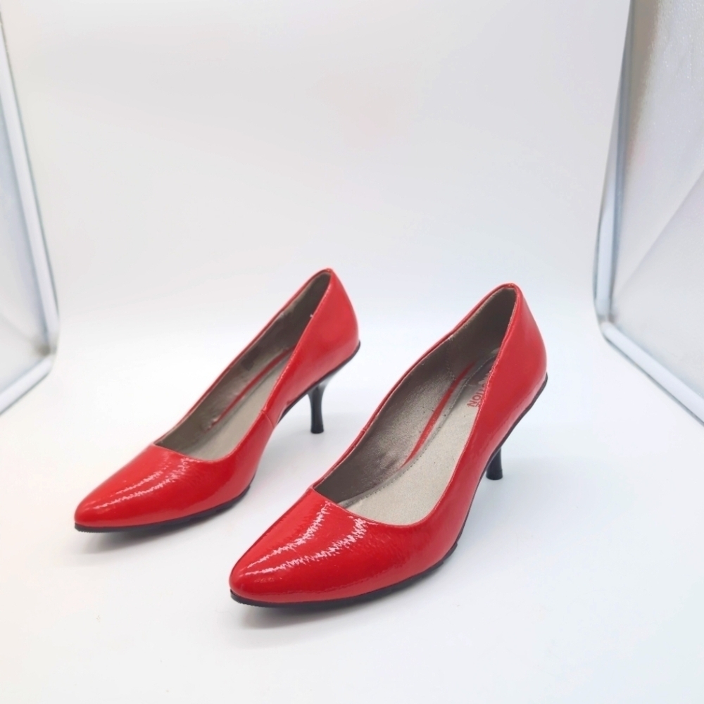 Kenneth Cole Sz 7.5 Red Women's Pumps Heels Lean Hill - Picture 9 of 9